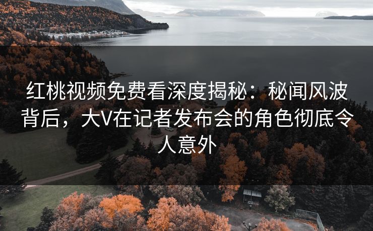 红桃视频免费看深度揭秘：秘闻风波背后，大V在记者发布会的角色彻底令人意外