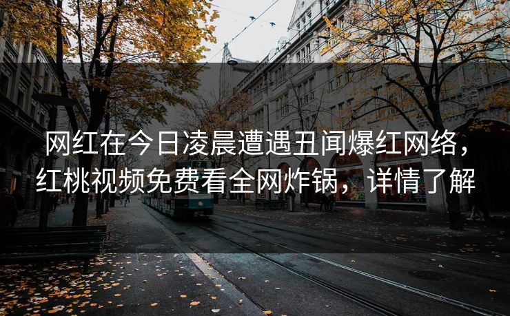 网红在今日凌晨遭遇丑闻爆红网络，红桃视频免费看全网炸锅，详情了解