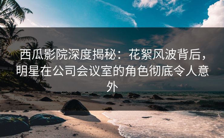 西瓜影院深度揭秘：花絮风波背后，明星在公司会议室的角色彻底令人意外